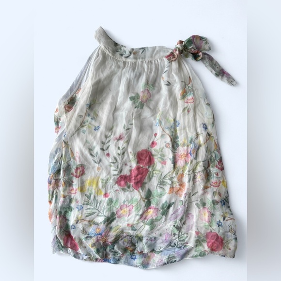 Elena Baldi Womens White Floral Silk Blend Bridal Feminine Romantic Blouse Large - Picture 2 of 11